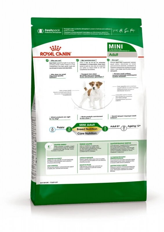 Royal Canin Mini Adult Корм сухой для взрослых собак мелких размеров от 10 месяцев, 0,8 кг