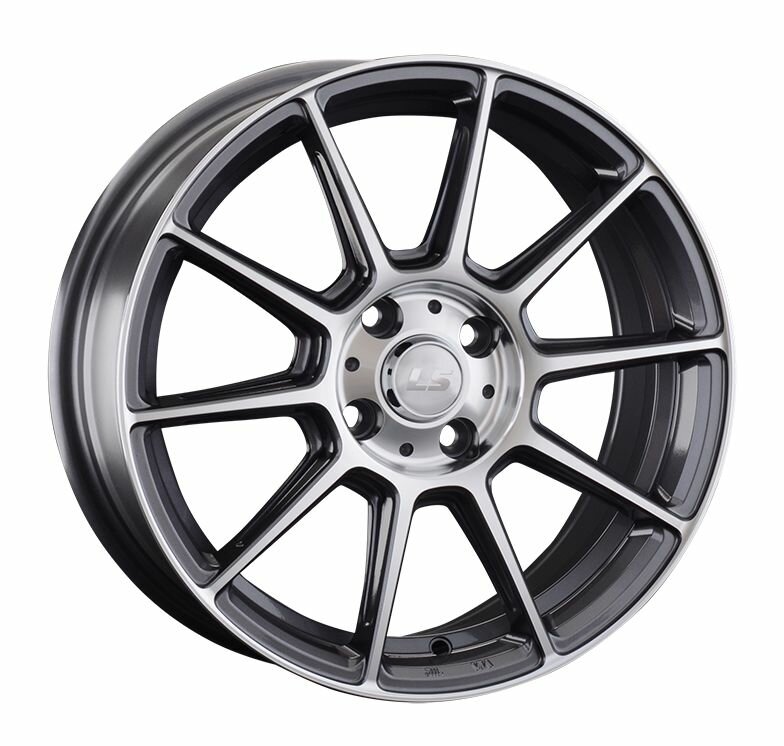 Колесный диск LS LS820 16x7" PCD4x100 ET42 D73,1 темно-серый глянцевый с полированными лучами