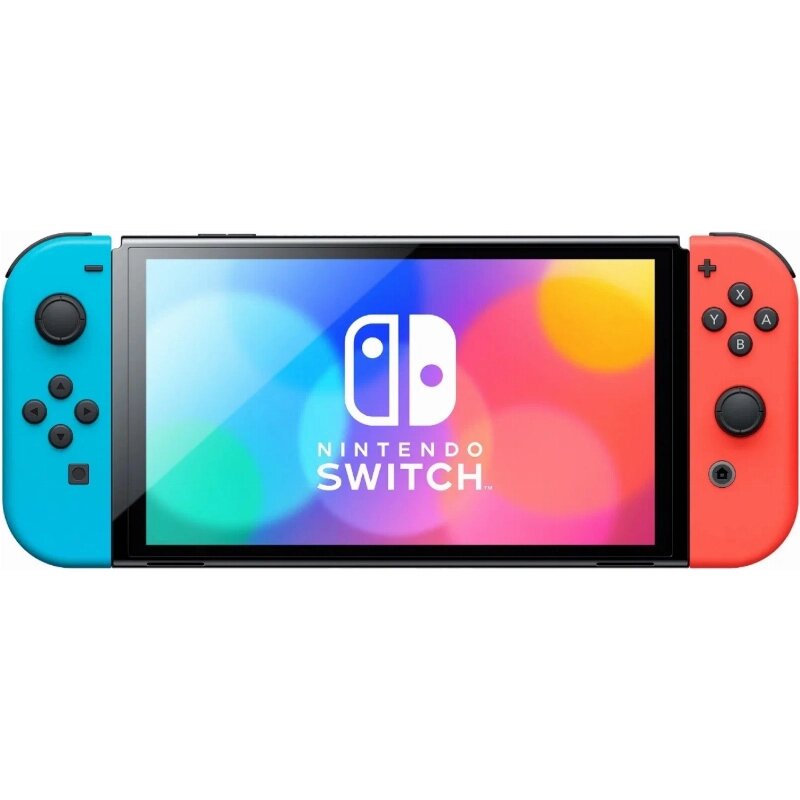 Игровая приставка Nintendo Switch OLED, 64 ГБ, синий/, Red, красный