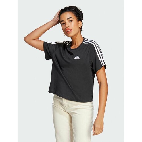 Футболка adidas, размер M [INT], черный high quality summer woman clothes shirt crop top y2k blouses 2021 bodycon crop top sexy mesh corset top outfits girl party club