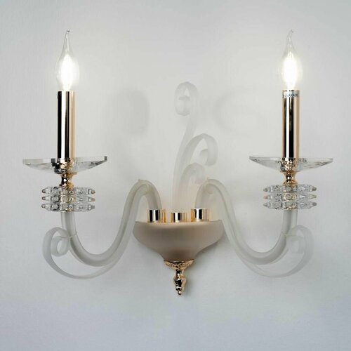 LUCIANO Бра настенное Notte Giorno Белый лед +золото