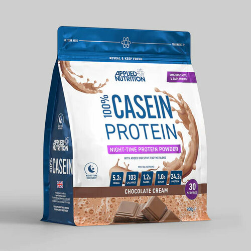 Applied Nutrition CASEIN 900G BAG (CHOCOLATE) applied nutrition bcaa amino hydrate icy blue raz 100 serving