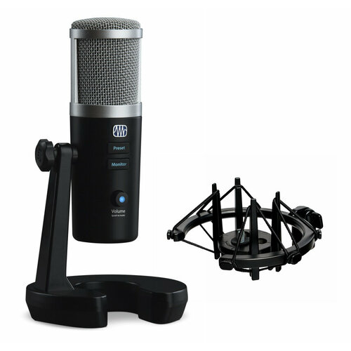 PreSonus REVELATOR SET Комплект USB-микрофон с DSP 3 диаграммы направленности до 24бит96кГц выход на наушники USB-C настольная стойка держатель паук SHK-2 для использования с пантографом 2409000₽