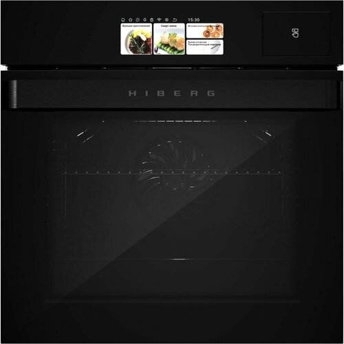 Духовой шкаф HIBERG S-VM 6615 B i-SMART встраиваемый с паром 13 режимов 56 рецептов объем 66 л гриль стерилизация сушка сенсорное управление TFT-дисплей цвет черный 12900000₽