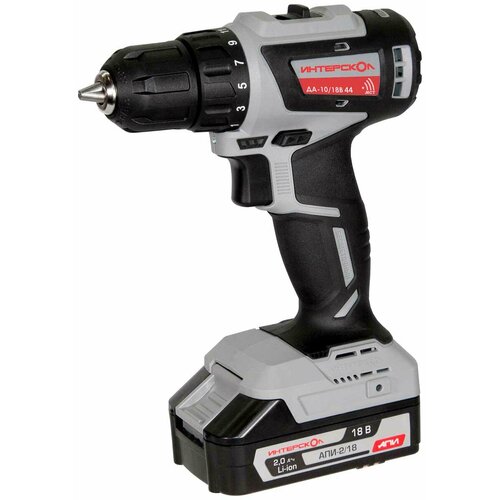 Дрель-шуруповерт аккумуляторная Интерскол Дрель-шуруповерт аккумуляторная Интерскол ДА-1018В 44 минимакс кейс 2 аккум 25Ач ЗУ артикул 7592245 1220600₽