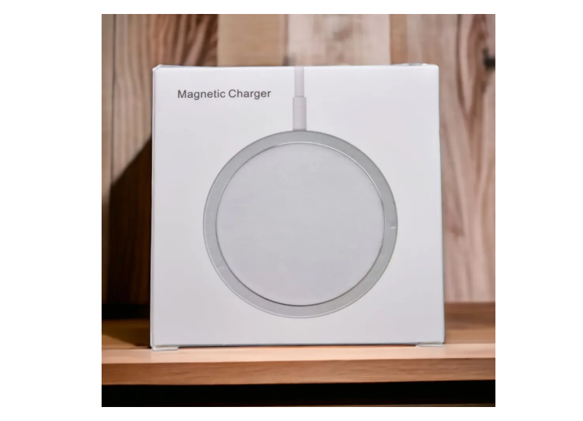 фото Беспроводное зарядное устройство для iPhone IOS, Android MagSafe Charger (Магсейф), белый, 15 Вт