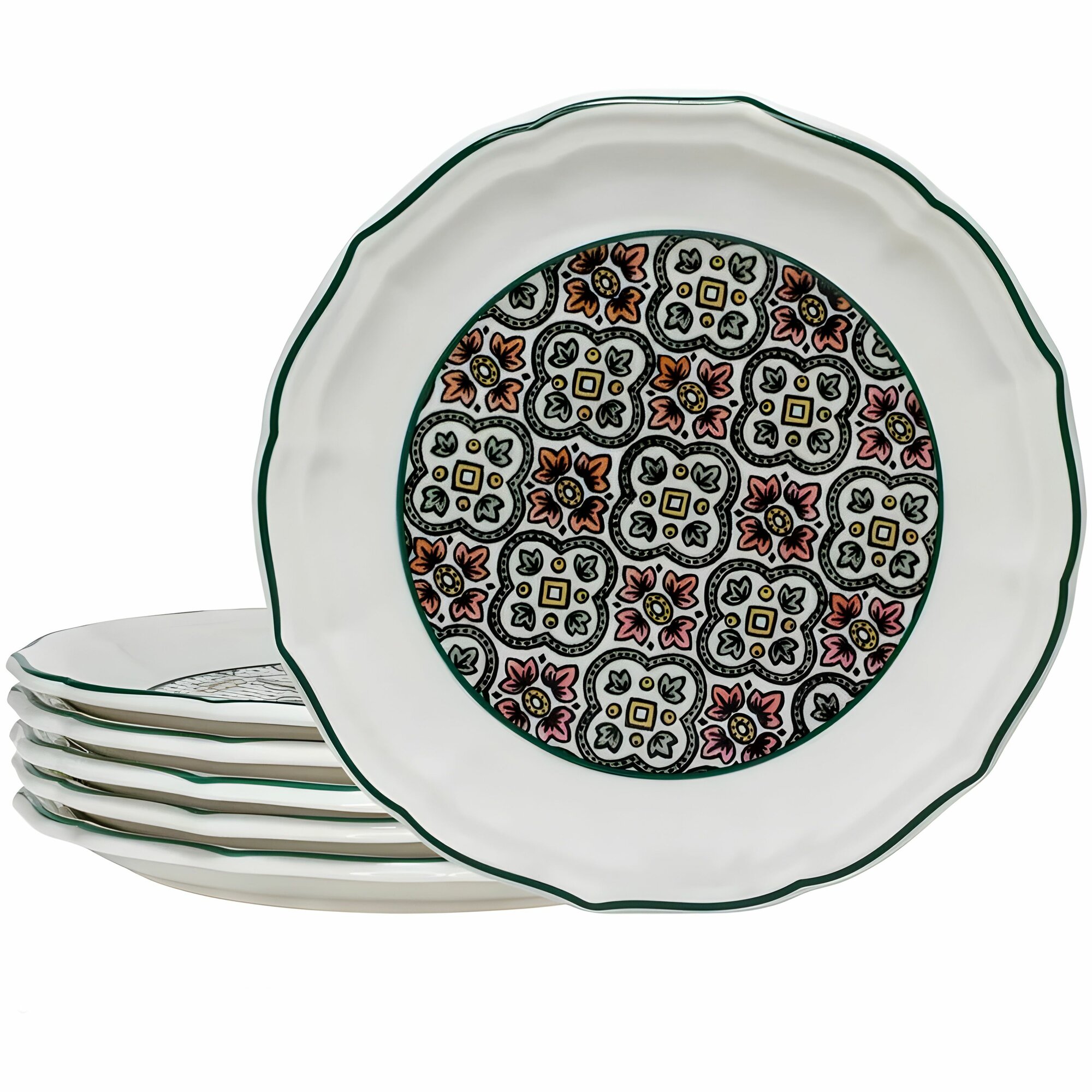 Набор тарелок 2 шт десертных обеденных 21 см набор посуды на 2 персоны Lenardi Дария, фарфор, мелкие закусочные