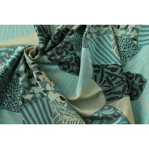 Ткань вискозный трикотаж голубой узор пэчворк 7560₽