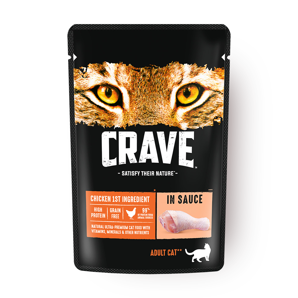 Корм Crave, для кошек, влажный, курица в соусе, премиум, 70 г