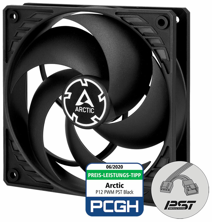 Вентилятор для корпуса Arctic P12 PWM PST black/black (ACFAN00120A)