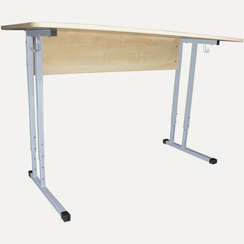 Изображение товара Стол-парта Focusnic 2-местный регулируемый "Умник", 1200х500х520-640 мм, рост 2-4, серый каркас, ЛДСП клён