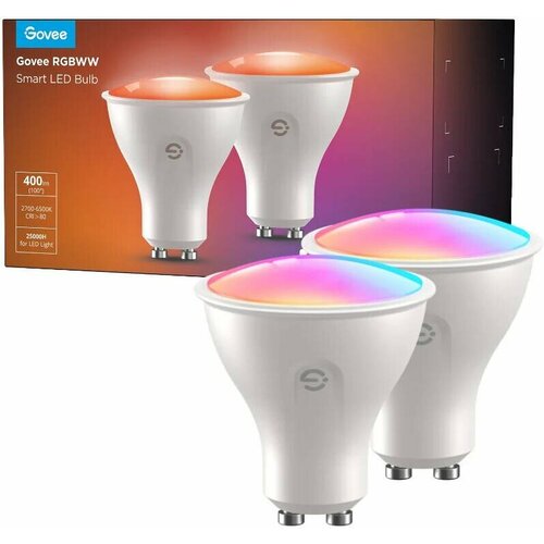 фото Умная лампочка govee rgbww smart light bulb 4,8вт 400лм gu10 2шт (b600d3c1)