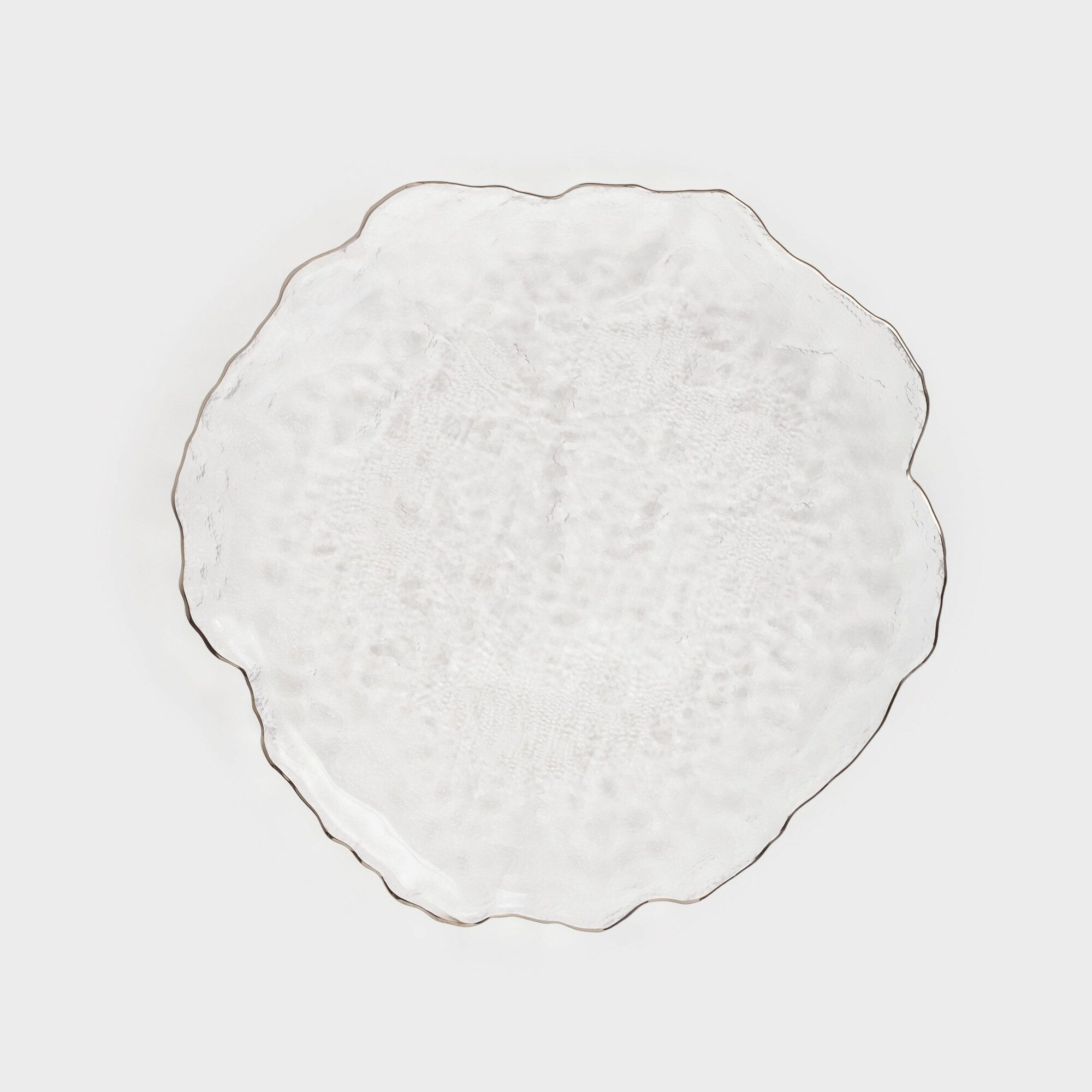 Блюдо Kuchenland 30 см стекло с серебристым кантом Nautilus silver