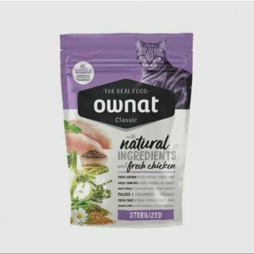 Сухой корм для домашних питомцев Ownat Adult Sterilized Classic, для стерилизованных кошек, с курицей, 1,5 кг