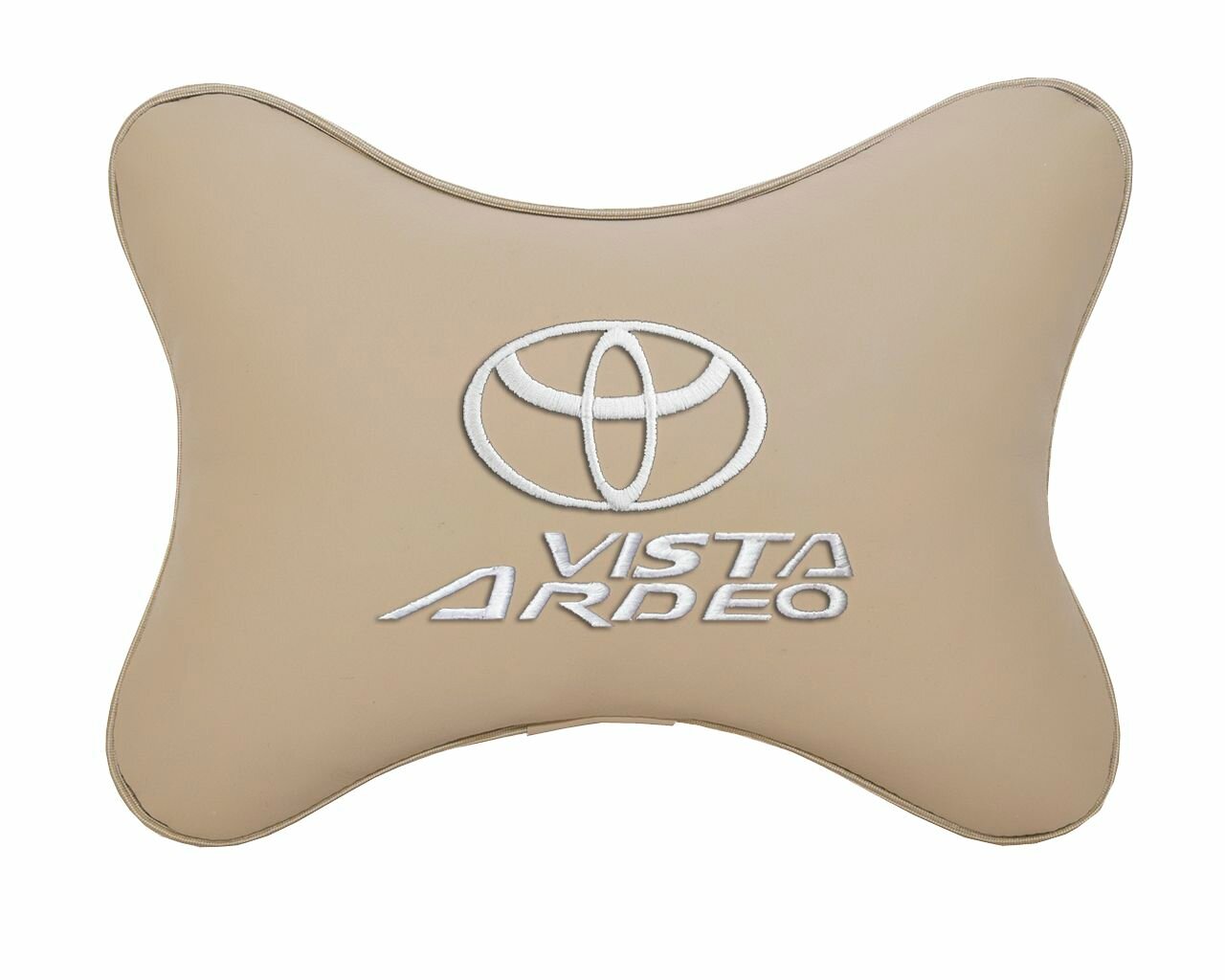 Подушка на подголовник автомобильная бежевая экокожа TOYOTA Vista Ardeo