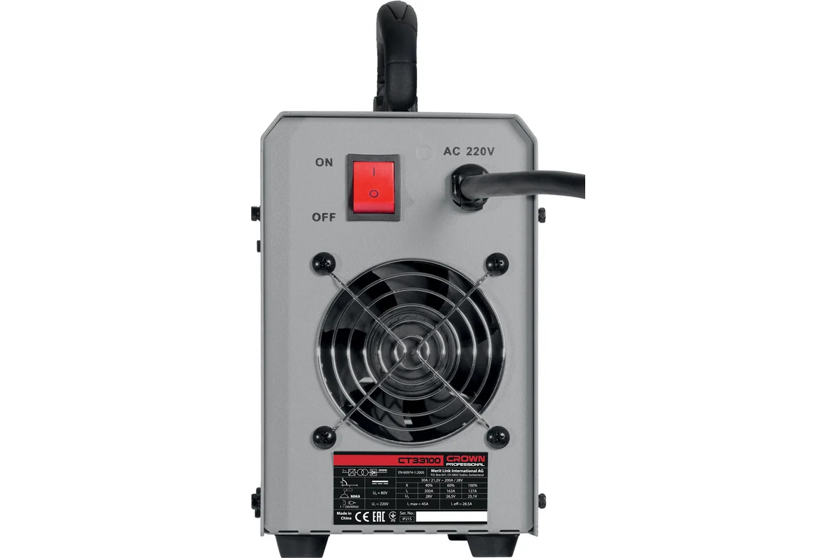 Сварочный аппарат CROWN CT33100 MMA-200, инверторный, MMA, 160-265 В — фото 1