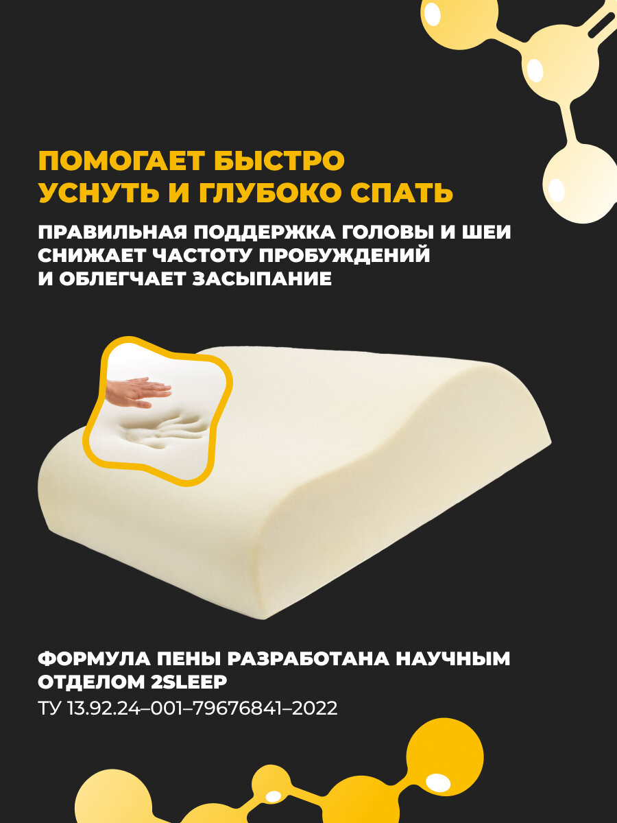 Картинки Ортопедическая подушка для сна 2SLEEP Wave с валиками 60х40х11-12см