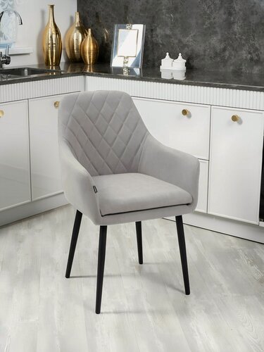 Изображение товара Стул для кухни и гостиной Ар-Деко в цвете светло-серый, стул кухонный