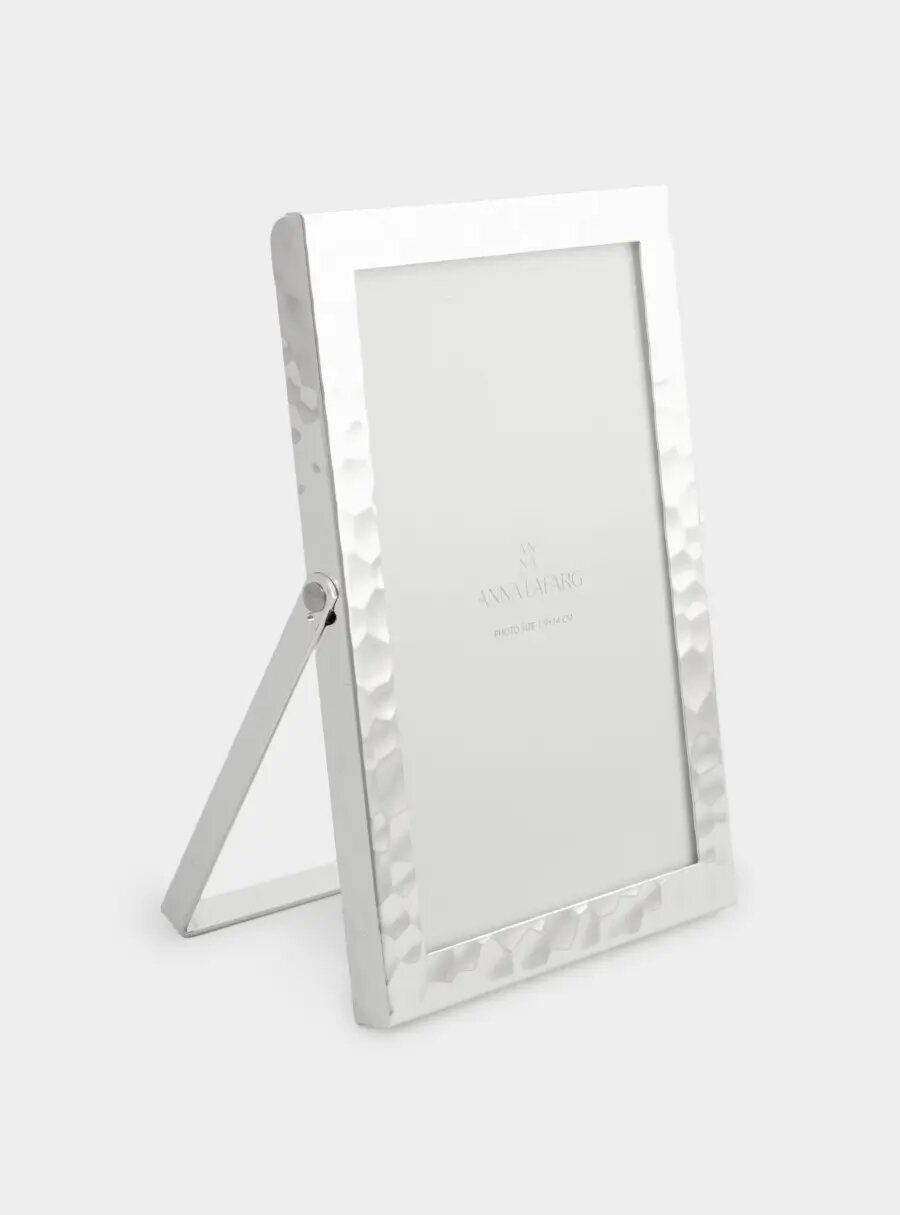 Фоторамка, 11х16 см, металл/стекло, серебристая, Мятый эффект, Museum