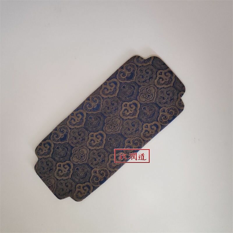 Квадратный чайный коврик Brocade Ruyi Mat темно-синего цвета 30x13 сантиметров, Двусторонний с отделениями