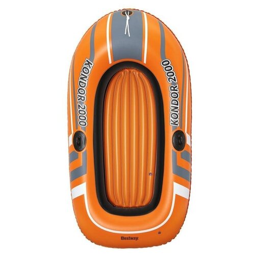 лодка надувная kondor 1000 raft 154 x 96 см одноместная 61136 Надувная лодка Bestway Kondor 2000 оранжевый/серый