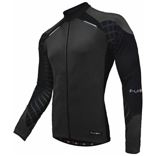 Велокуртка 12-677 Firenze J-730-7-LW Black Men Active LS Thermal Jersey материал Microfleece Warm Breathable с длинной молнией. черная размер S FUNKIER