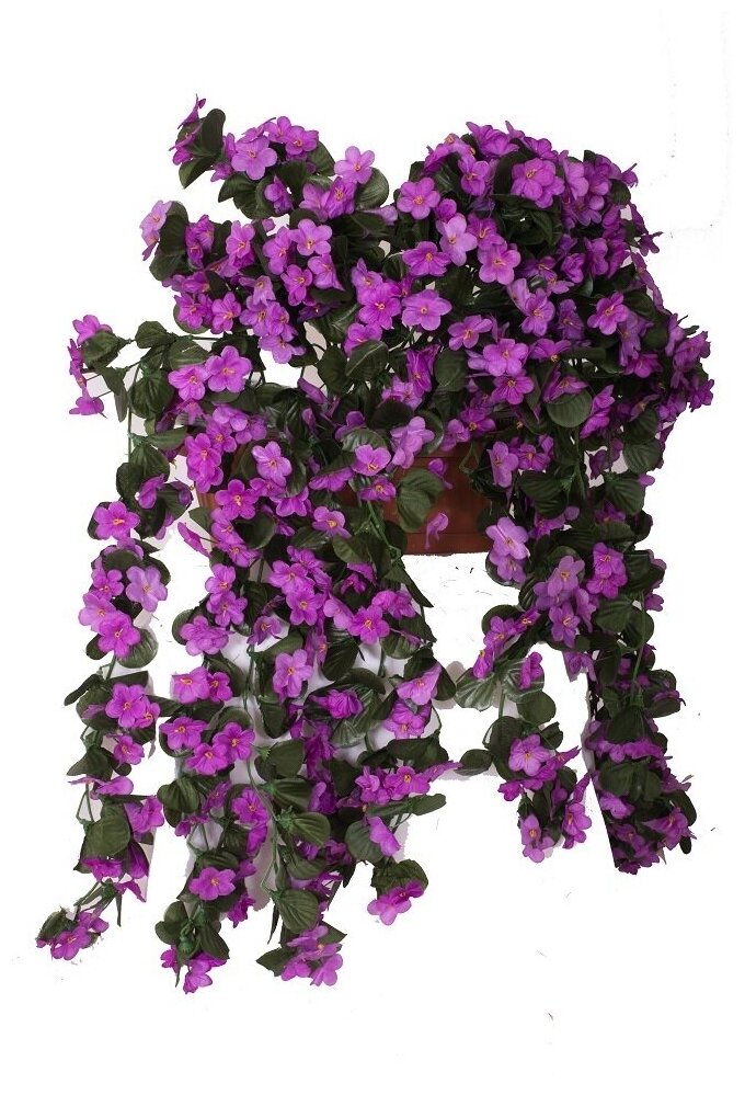Искусственные цветы Фиалки в вазоне сиреневые от бренда Holodilova