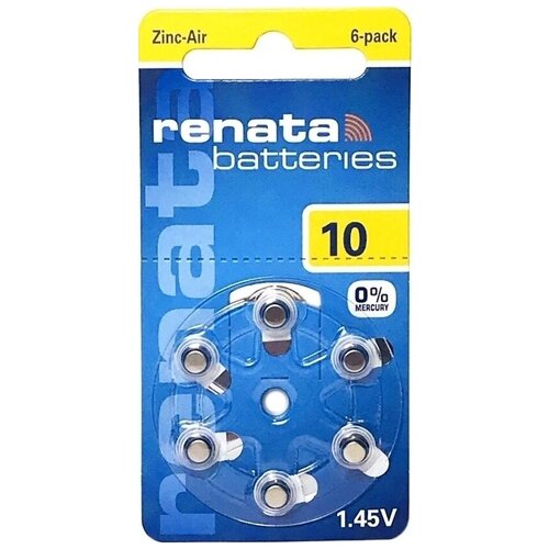 Батарейки для слуховых аппаратов Renata za10, 30 шт