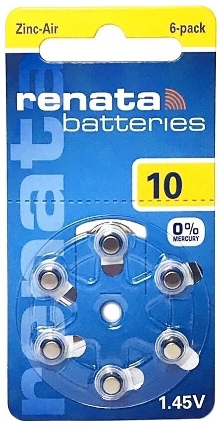 Батарейки для слуховых аппаратов Renata za10 30 шт