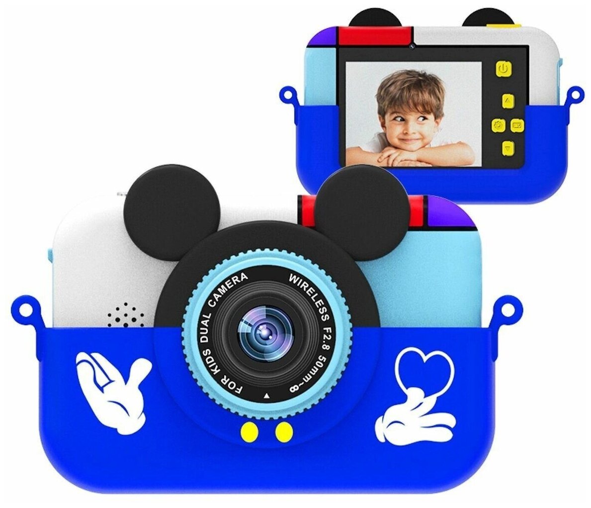 Детский цифровой фотоаппарат Children*s fun Camera Mickey Mouse с селфи камерой 28 Мп