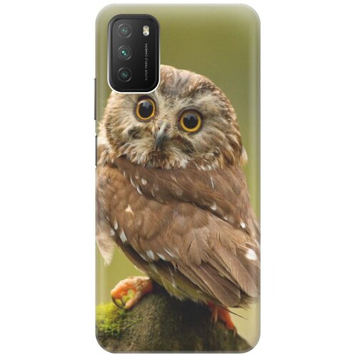 фото Ультратонкий силиконовый чехол-накладка для xiaomi redmi 9t / poco m3 с принтом "сова на дереве" gosso