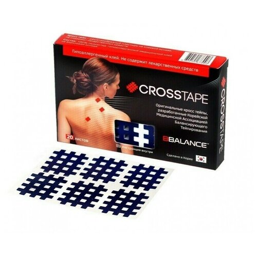 фото Кросс тейпы bb cross tape™ 2,8 см x 3,6 см (размер b) синий bbalance