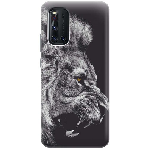 фото Ультратонкий силиконовый чехол-накладка для vivo v19 с принтом "морда льва" gosso