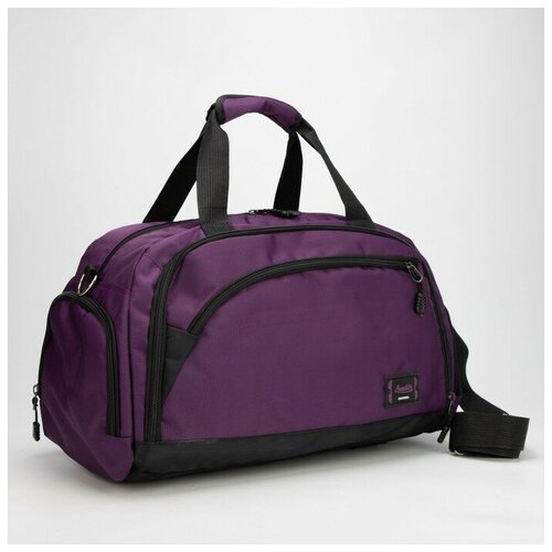 фото Сумка спортивная, отдел на молнии, 4 наружных кармана, длинный ремень, цвет фиолетовый нет бренда