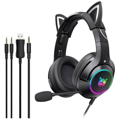 ONIKUMA K9 35 мм Проводная игровая гарнитура Съемные наушники с кошачьими ушками 2999₽