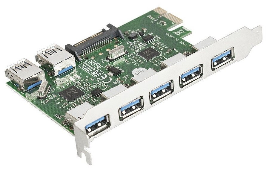 EXEGATE EX283717RUS Контроллер EXE-317 PCI-E 2.0, 5 USB3.0 ext + 2 USB3.0 int, разъем доп.питания OEM
