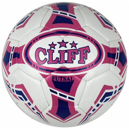 фото Мяч футбольный футзальный cliff, 4 размер, pu comely hibrid, бело-розово-синий