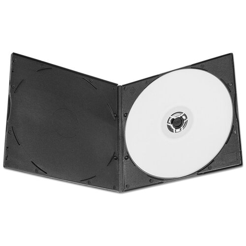 Коробка DVD half box для 1 диска, 7мм черная горизонтальная, упаковка 30 шт.