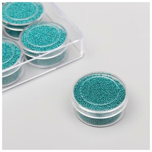 фото Микробисер стекло "сине-зелёный" набор 10 гр, 12 шт. yandex market