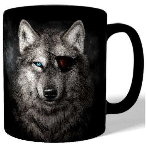 фото Кружка с рисунком волк с повязкой drabs