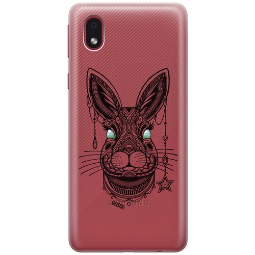 ультратонкий силиконовый чехол накладка transparent для samsung galaxy s21 с 3d принтом grand rabbit Ультратонкий силиконовый чехол-накладка Transparent для Samsung Galaxy A01 Core с 3D принтом Grand Rabbit