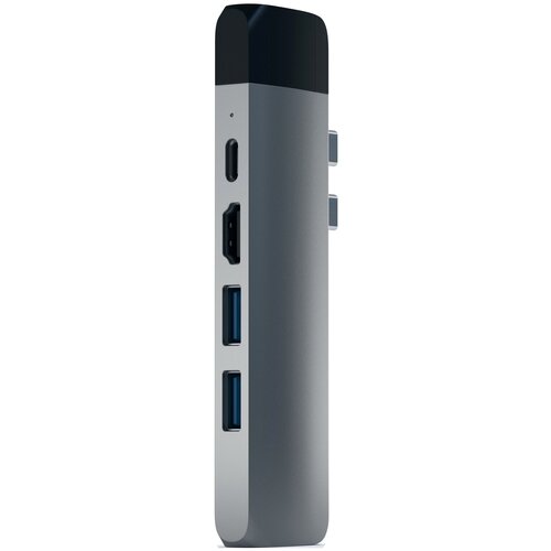 Адаптер Satechi Адаптер Satechi Aluminum Type-C Pro Hub Adapter with Ethernet & 4K HDMI, «серый космос» usb 3 1 type c hub to hdmi compatible 4k thunderbolt 3 usb c with hub 3 0 tf sd reader slot pd for macbook pro air huawei mate