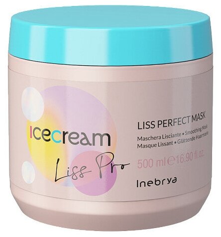 Разглаживающая маска для волос Liss-Pro Inebrya Ice Cream, 500 мл