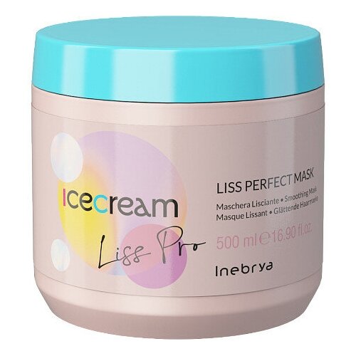 термозащитный крем для непослушных волос 150 мл inebrya ice cream liss pro Разглаживающая маска для волос Liss-Pro Inebrya Ice Cream, 500 мл