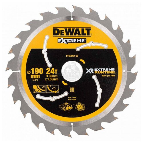 фото Пильн.диск flexvolt 190/30 24 atb +25° dewalt