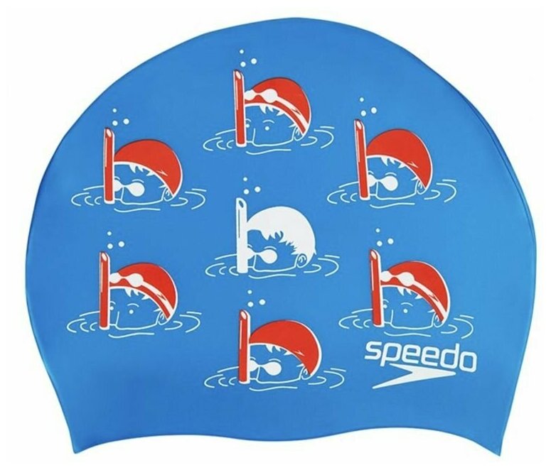 Шапочка для плавания силиконовая детская Speedo Junior Slogan Cap Blue
