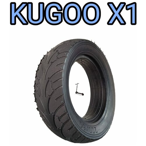 покрышка на мотор колесо электросамоката kugoo x1 Покрышка для электросамоката Kugoo x1 200х60 литая бескамерная