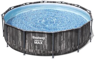 Каркасный бассейн Bestway Steel Pro Max Wood Style 5614X, 366х100 см (фильтр+лестница)