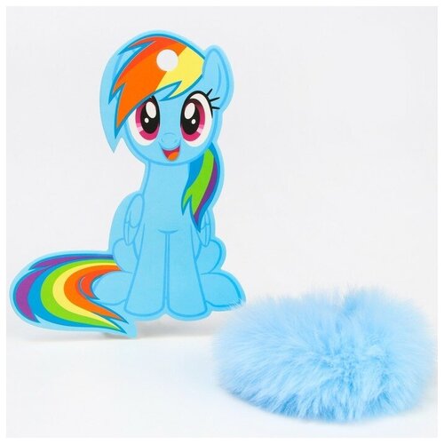 заколка бант для волос радуга деш my little pony hasbro Резинка для волос, голубая Радуга Деш, My Little Pony