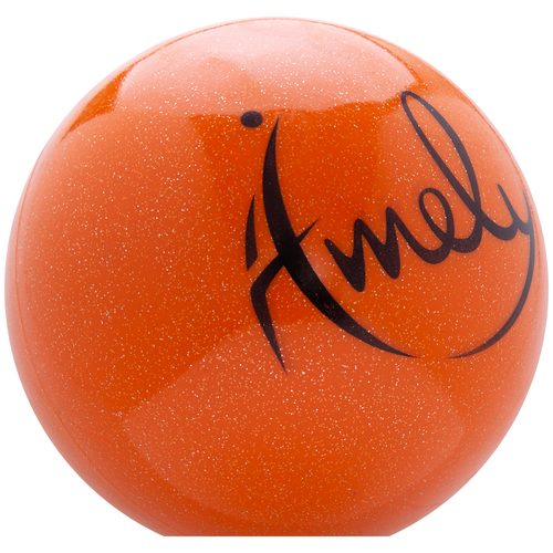 фото Мяч для художественной гимнастики amely agb-303 15 см, оранжевый, с насыщенными блестками
